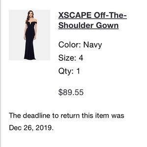 Off the shoulder dress ; NAVY